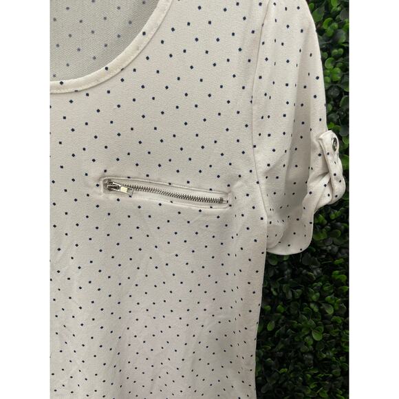 The Workshop, White and Blue polka Dot Blouse, Women’s Size M - Picture 2 of 5